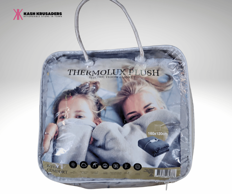 Thermolux Plush Electric Throw Blanket – Grey 